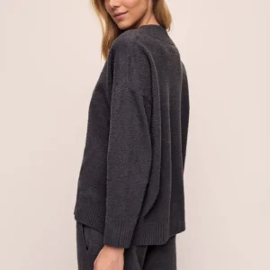 Boucle V Neck Sweater | Graphite - Image 2