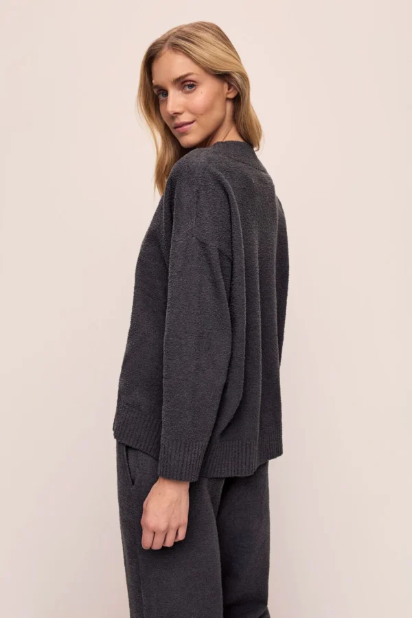 Boucle V Neck Sweater | Graphite - Image 2