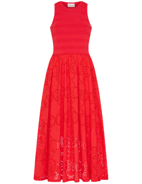 Eyelet Knit Midi Dress