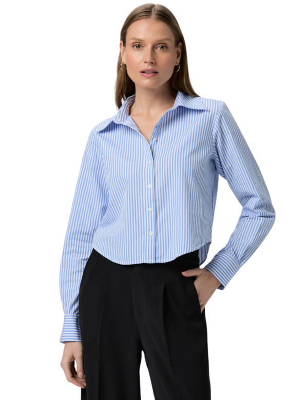 Doreen Shirt | White/Lake Blue