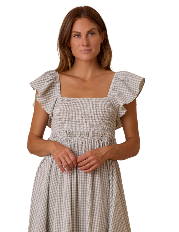 Francesca Dress | Eucalyptus Gingham - Image 3