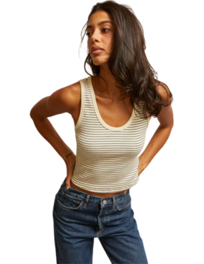 Blondie Tank | Navy Stripe