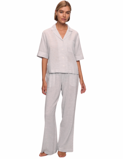 Nautico Relaxed Pant PJ Set | Peppercorn