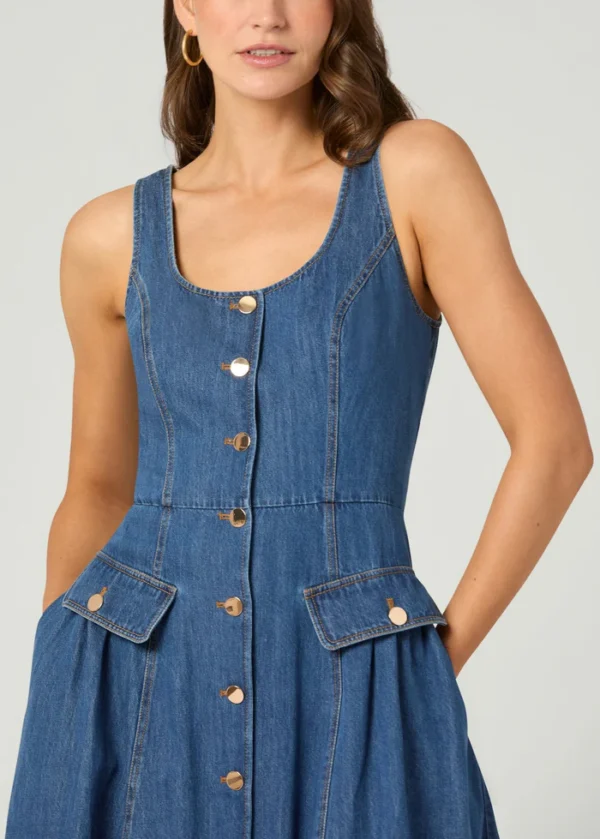 Belle Dress | Washed Denim - Image 2