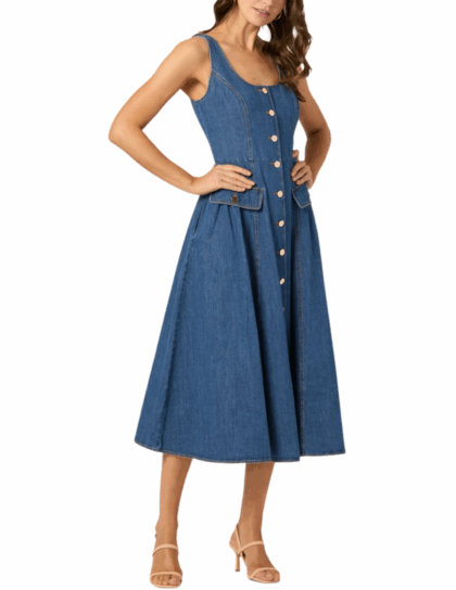 Belle Dress | Washed Denim