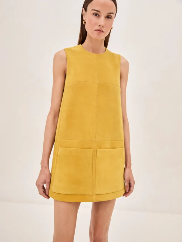 Dakota Dress | Citrine Suede - Image 2