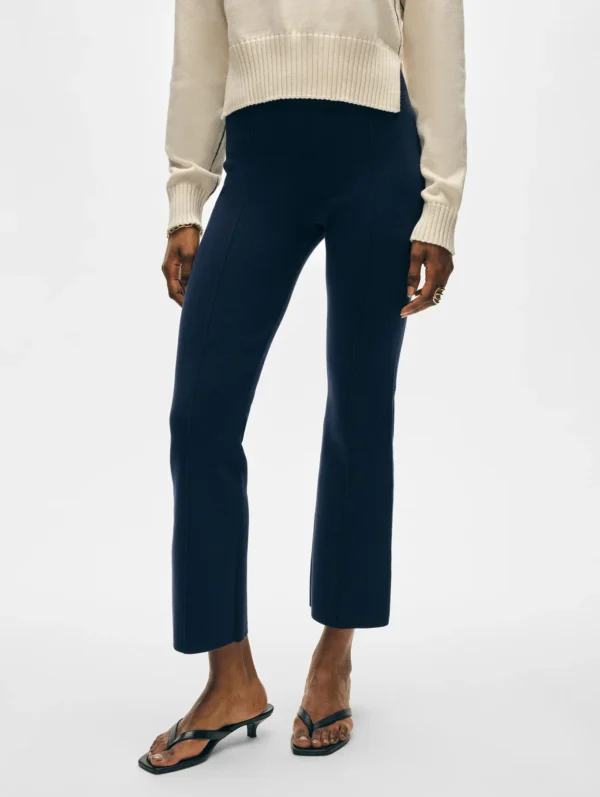 Superfine Organic Cotton Kick Flare Pant | Navy - Image 2