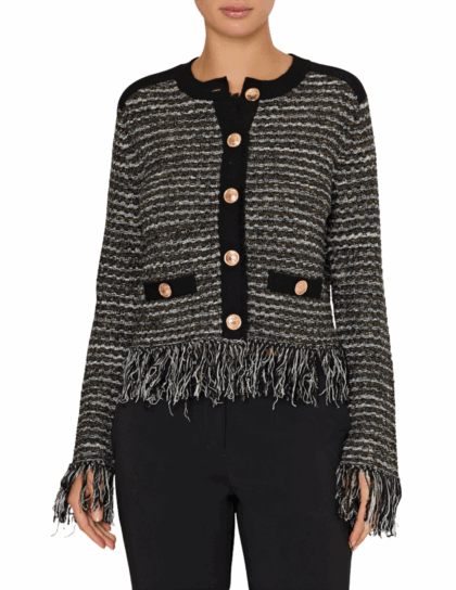 Textured Fringe Cardigan