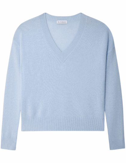 Cashmere Featherweight Vneck | Pale Mist