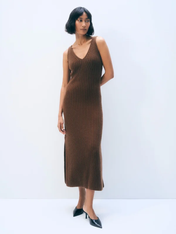 Ribbed Midi Dress | Umber - Image 8