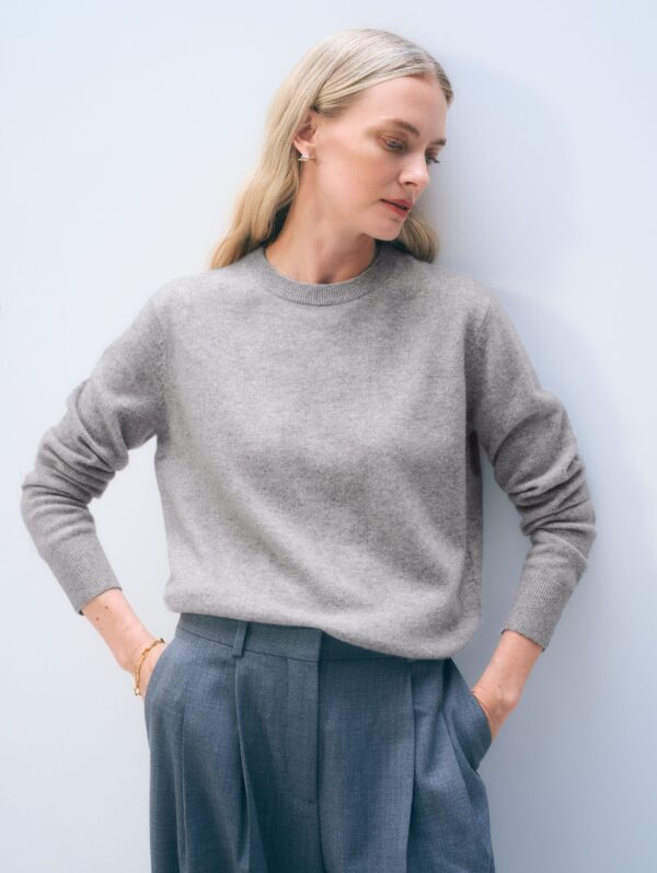 Cashmere Crewneck | Grey Heather - Image 2