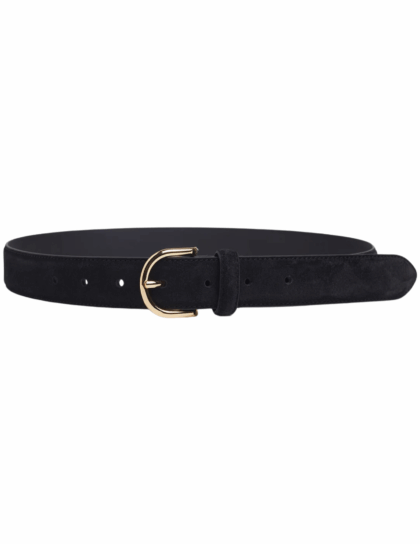Juni Suede Belt | Black/Gold