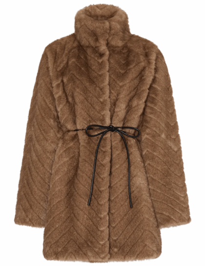 Amia Chevron Fur Coat