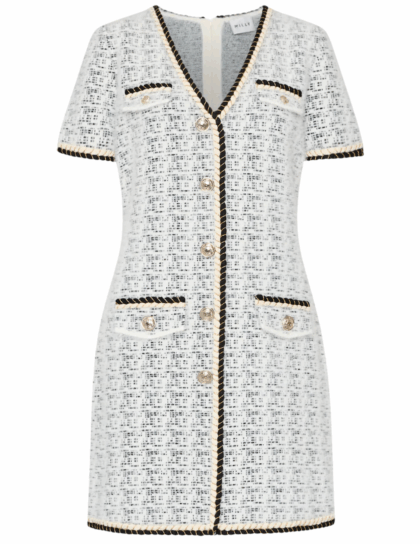 Braided V Neck Mini Dress