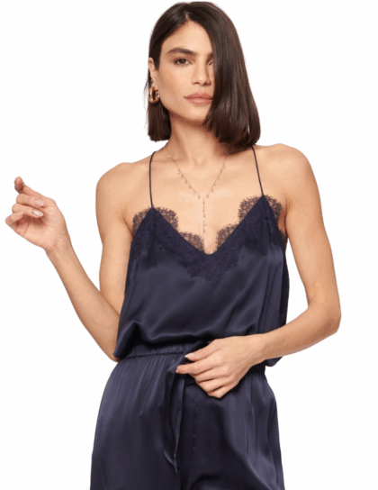 Racer Charmeuse Cami | Navy