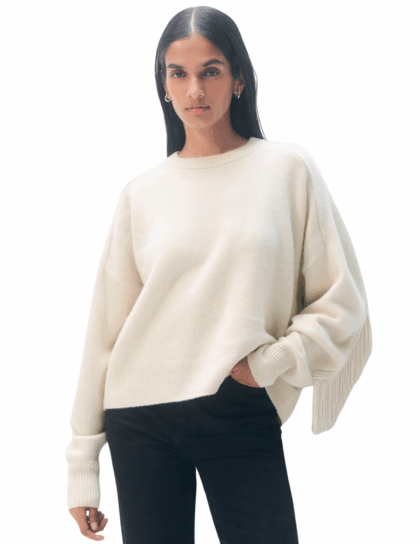 Cashmere Blend Luxe Fringe | Ivory