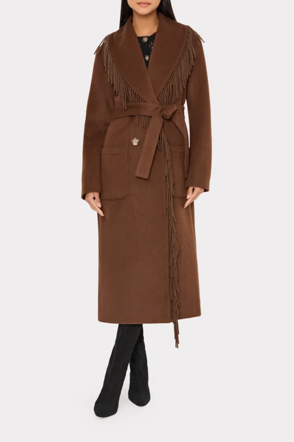 Wyatt Fringe Coat | Brown - Image 2