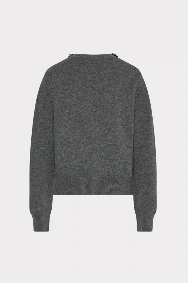 Embellished Crewneck Sweater | Charcoal - Image 4