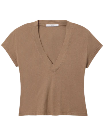 Alanis V Neck Tee | Mocha