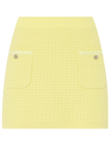 Saige Textured Mini Skirt | Yellow