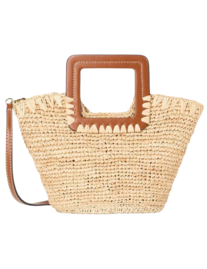 Shirley Raffia Mini Bucket Bag | Natural/Tan