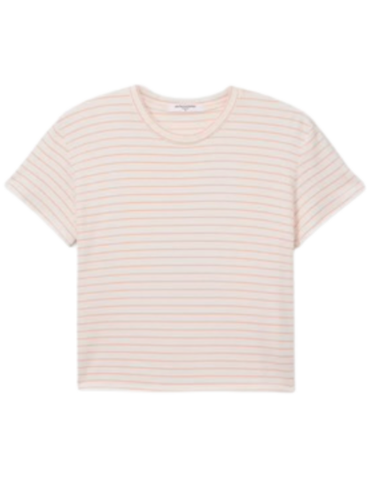 Erin Crewneck Tee | Clementine Stripe