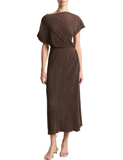 Directional Pleated Twist Dress | Clove