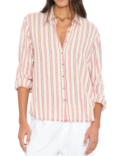 Bowie Shirt | Dusty Pink Stripe