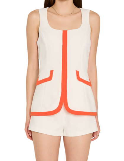 Morgan Romper | Ivory/Mandarin