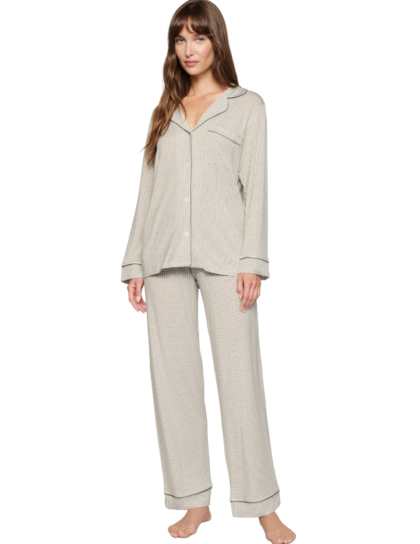 Gisele Long PJ Set | Geo Mod Sage Print