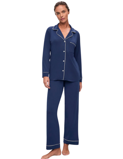 Gisele Long PJ Set | Navy/Ivory