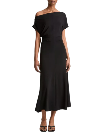 Off the Shoulder Midi Dress | Black