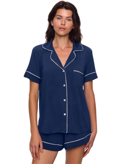 Gisele Relaxed Short PJ Set | Navy/Ivory