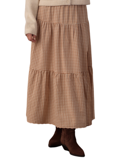 Tiered Midi Skirt | Fawn Gingham