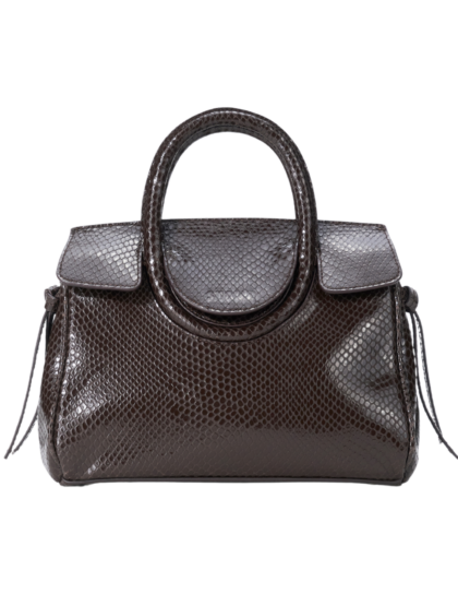 Maude Mini Carryall | Espresso Croc