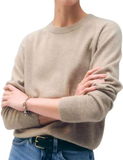 Cashmere Crewneck Sweater | Muted Camel