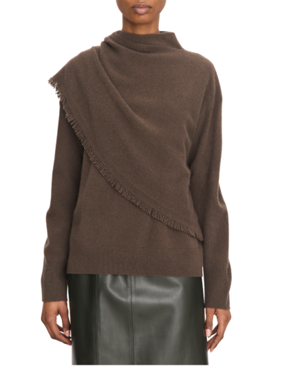 Draped Fringe Scarf Sweater | Pinewood
