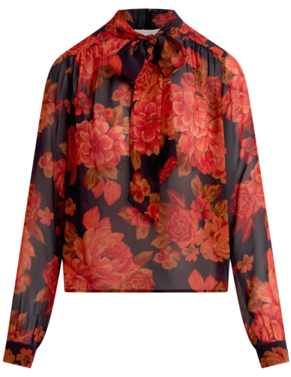 Simone Blouse | Wine Floral